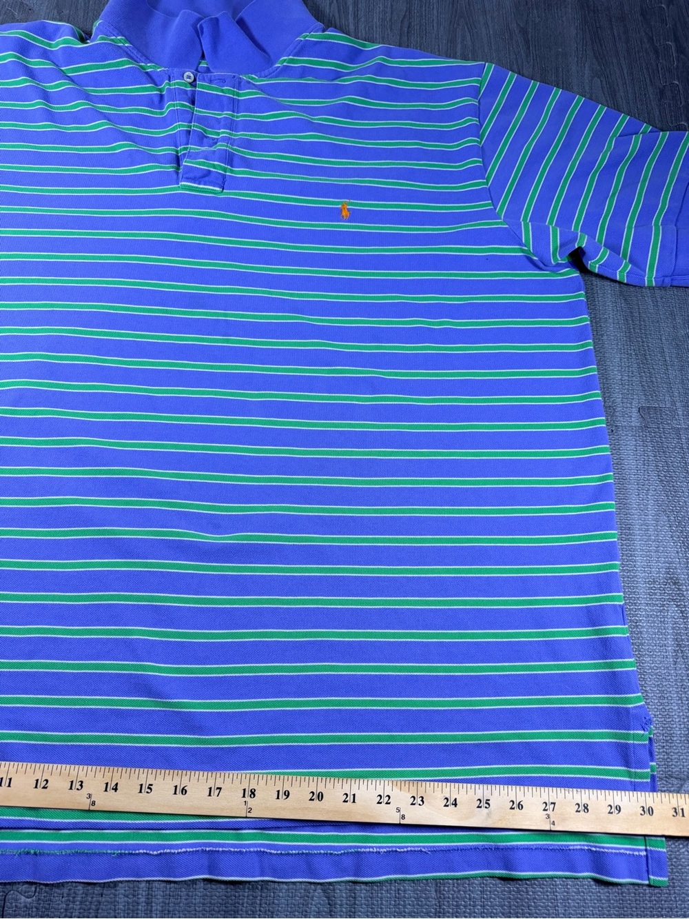Polo Ralph Lauren Mens 4XLT Tall Purple Green Striped Polo Shirt Big & Tall - Picture 2 of 9